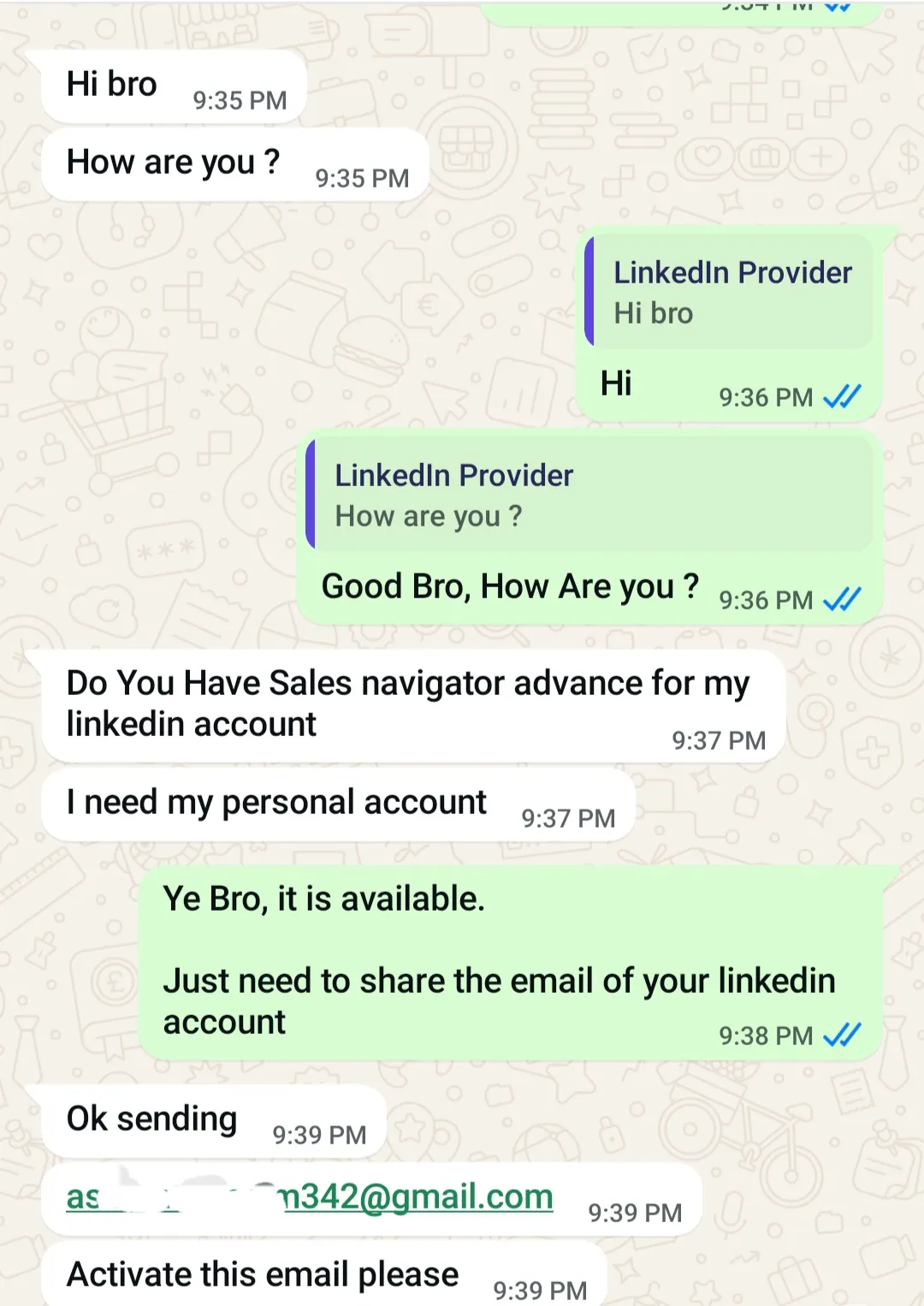 Real customer activation step 1
