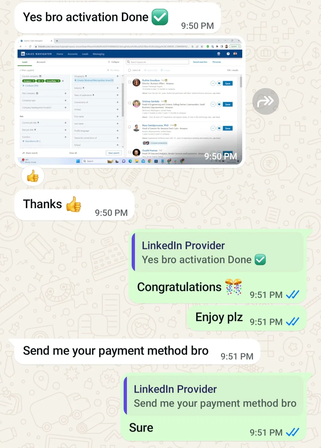 Real customer activation step 3
